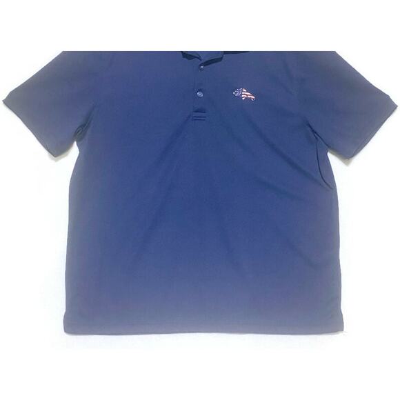 Cutter and Buck Polo Shirt Men's XL Blue Short Sleeve With Patriotic Horse Logo - Picture 5 of 5
